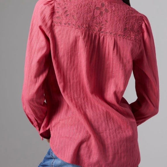 Anthropologie Pilcro The Victoria Lace Buttondown NWT 6P - Picture 4 of 10